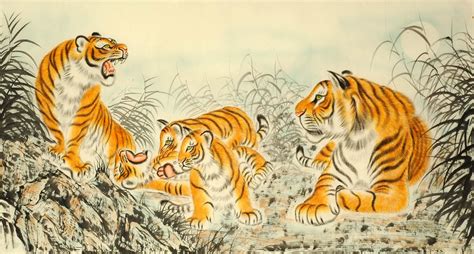 Chinese Tiger Painting at PaintingValley.com | Explore collection of ...