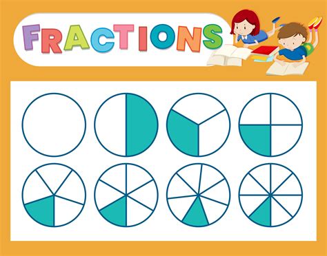 A cute fraction worksheet 372750 Vector Art at Vecteezy