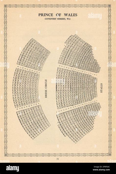 Prince Of Wales Theatre Coventry Street London Vintage Seating Plan