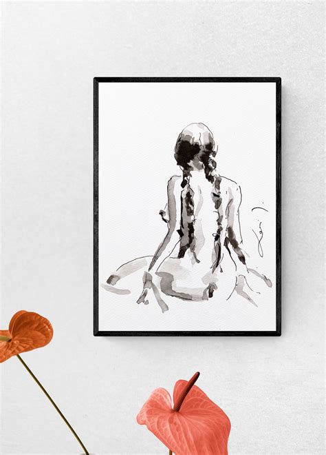 Surr V 8 Original Ink Drawing Naked Model Etsy
