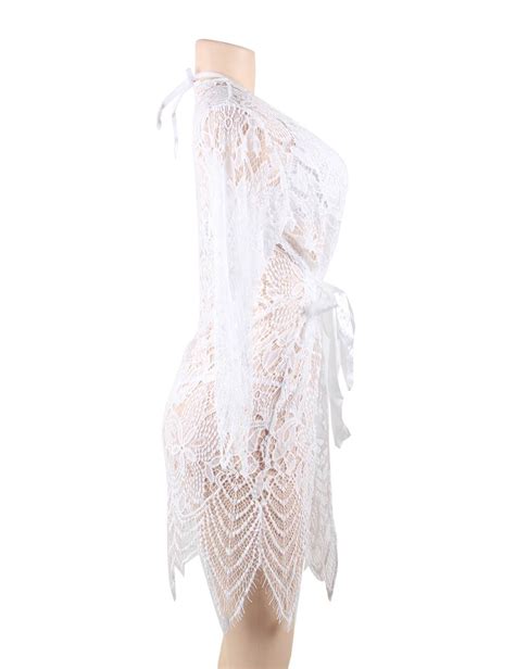 Eyelash White Lace Sleepwear Lingerie Set Ohyeah