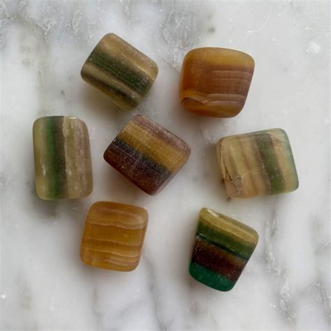 Fluorite Rainbow Fluorite Tumbled Pocket Stone Argentina Minera