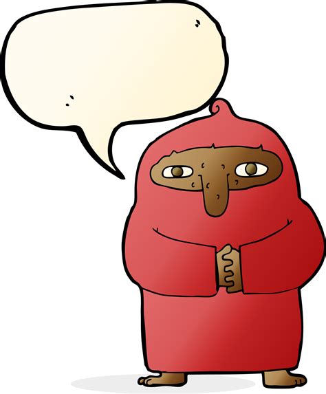 Cartoon Monk In Robe With Speech Bubble 45030105 Png