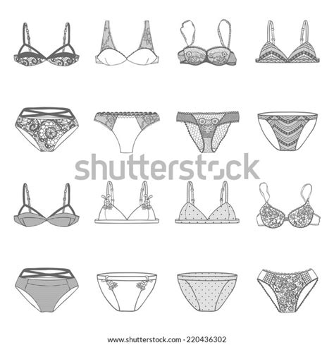 Hand Drawn Vector Sexy Lingerie Set Stock Vector Royalty Free Shutterstock