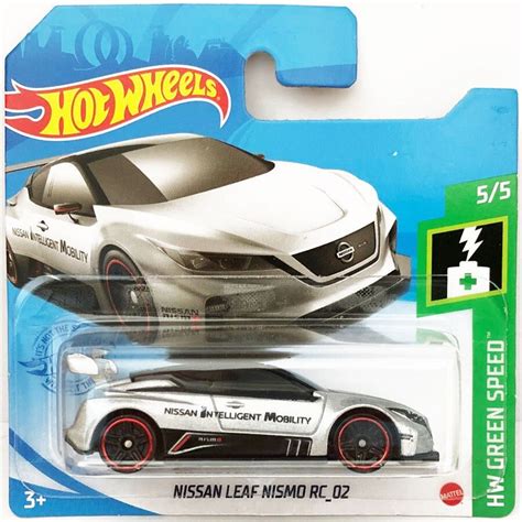 Hot Wheels Nissan Leaf Nismo RC Silver Hybrid Car Birthday HW Green Speed Gift Miniature Toy