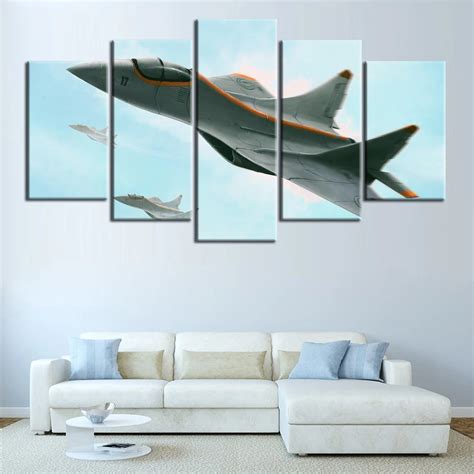 5 Piece HD Aircraft Canvas Airplane Prints Painting Printed Poster home ...