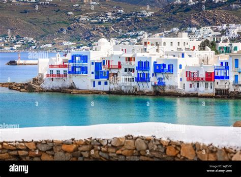 Mykonos Griechenland Panorama von Klein Venedig weiß traditionelle