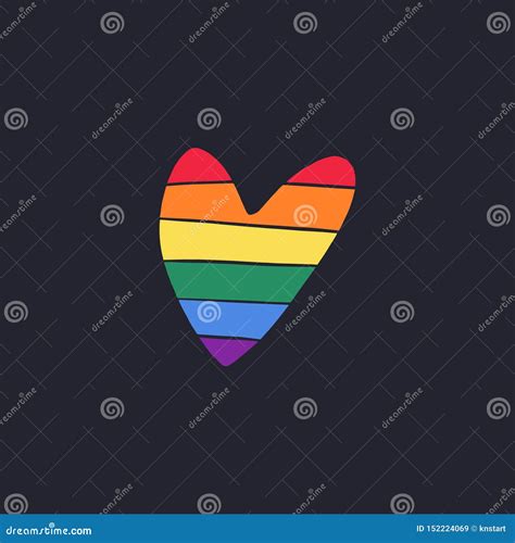 Icono Del Coraz N De La Bandera Del Orgullo Lgbt Concepto Bisexual Gay Lesbiano Del Transexual