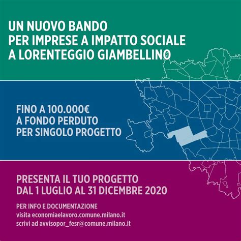 Nuovo Bando Per Imprese A Lorenteggio Giambellino Portale Economia