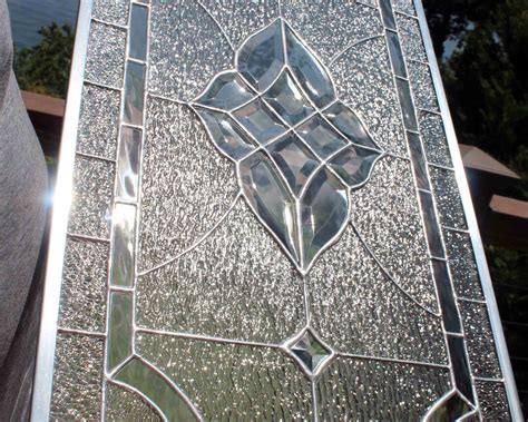 Elegant Clear Beveled Stained Glass Panel 28 34 By 16 Etsy