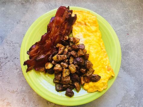 Homemade Bacon Eggs And Home Fries Food