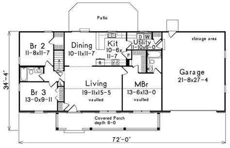 Farmhouse Plan 1 400 Square Feet 3 Bedrooms 2 Bathrooms 5633 00022