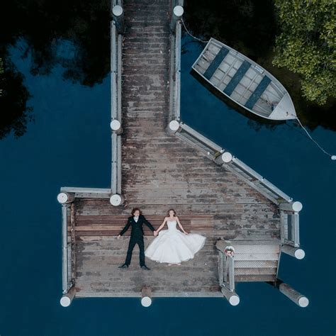 drone recording wedding