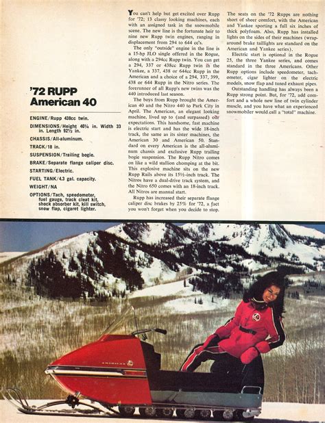 CLASSIC SNOWMOBILES OF THE PAST: 1972 RUPP AMERICAN SNOWMOBILE