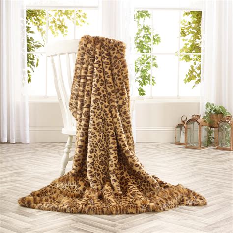 Gold Leopard Faux Fur Throw Standard By Katrina Hampton