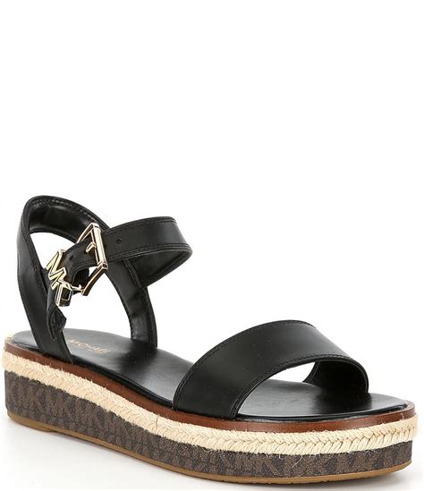 Michael Michael Kors Richie Leather Logo Platform Espadrilles Dillards