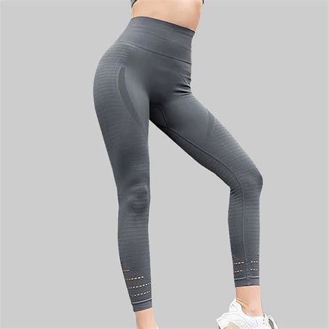 High Waist Stretched Sports Pants Seamless Gym Clothes Spandex Running