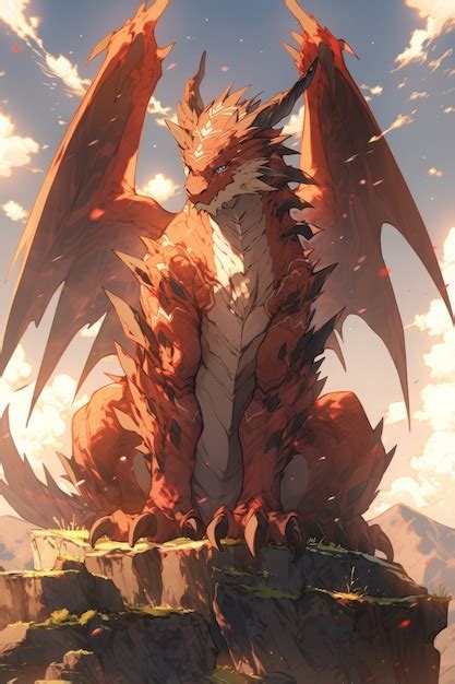 Free Photo Anime Dragon Character Illustration