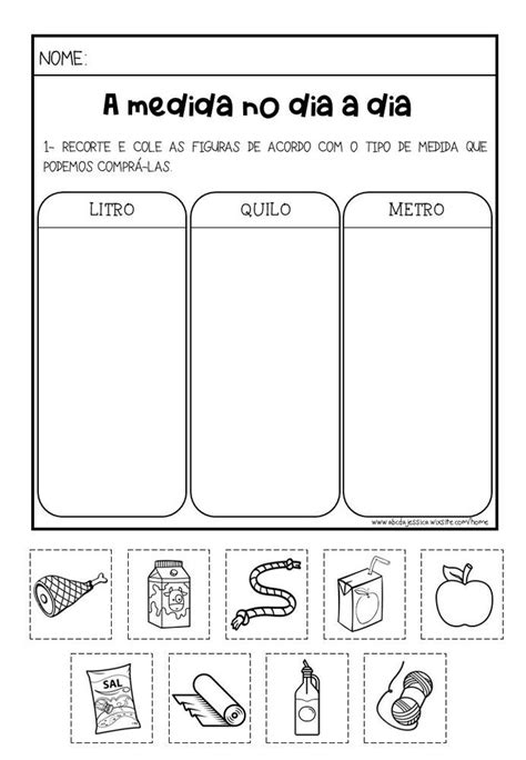 Atividade UNIDADES DE MEDIDAS Massa Capacidade E Comprimento Math