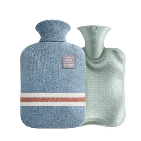 K Nig Design Xxl Hot Water Bottle Soft Plush Cover L Bed Hand Warmer Blue International