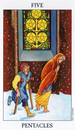 Five Of Pentacles As Yes Or No Upright Reversed Tarot Card Meaning