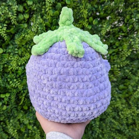 Made A Cute Jumbo Peach And Eggplant 🍆🍑 R Crochet