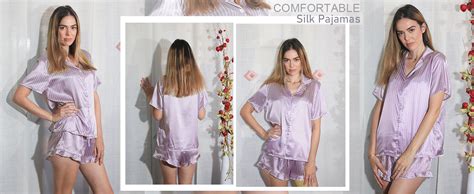Ekouaer Womens Satin Pajamas Set Button Down Piece Silk Pjs Shorts Set Ruffle Lingerie Notch