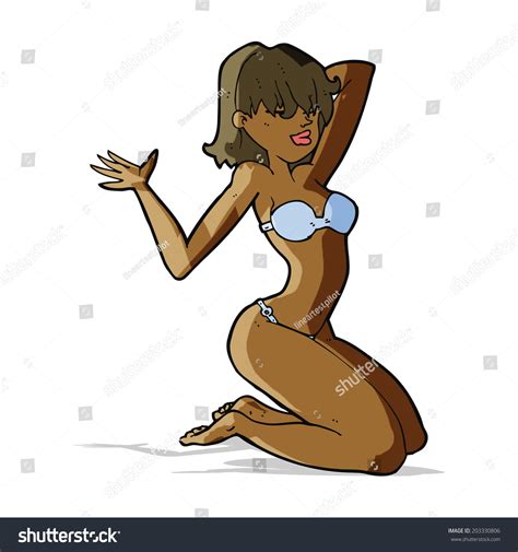 Cartoon Sexy Bikini Girl Stock Vector Royalty Free Shutterstock
