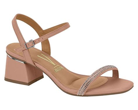 Sandália Vizzano Tira Strass Nude 6428130 Sandália Feminina Magazine Luiza