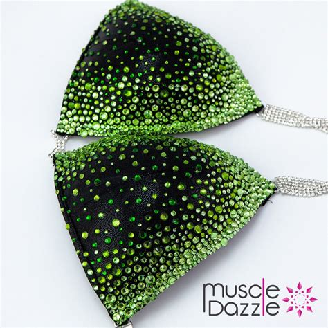 Green And Black Competition Bikini CB Etsy