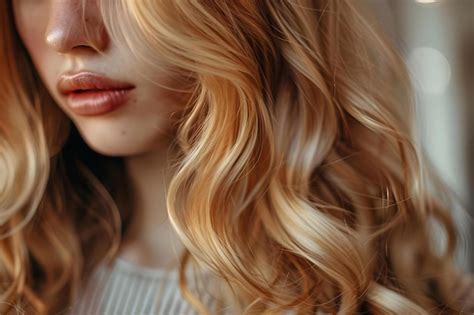 Premium Photo Blonde Woman With Balayage Hair Presenting A Cosmetic Product In A Beauty Salon