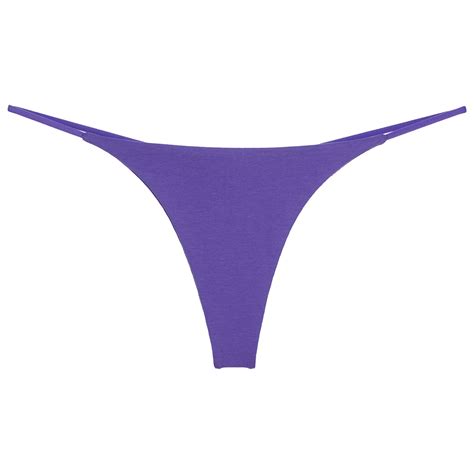 Vastwit Womens G String Thong Underwear Low Waist Swim Bottoms Bikini Briefs Swimwear Purple M