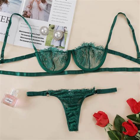 Ellolace Underwear Set Sexy Lingerie Transparent Women S Bra Underwire