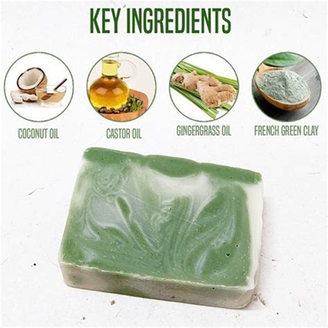 Ginger Grass French Green Clay Cold Process Soap For Bathing 100 Gram