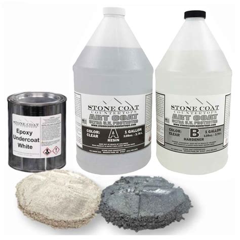 White and Brass Marble Epoxy Resin Kit - ART COAT ULTRA UV PROTECTION
