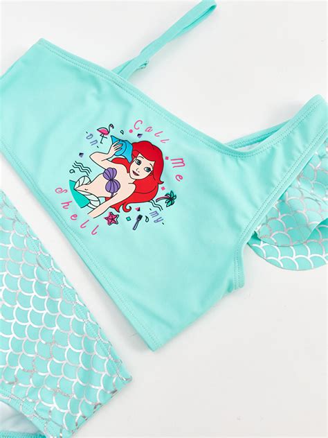 Turkuaz H Zl Kuruyan Prenses Bask L K Z Ocuk Bikini S Ce Z Vjm Lcw