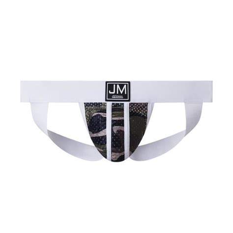 String Tanga Pour Homme Sexy Temptation Camouflage Mesh Mesh Bikini Double Thong Blanc Blanc
