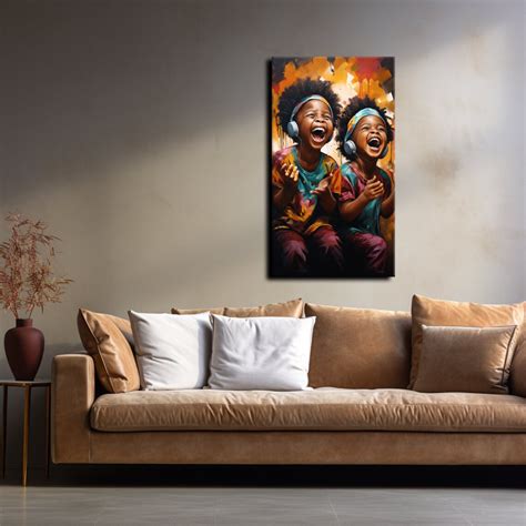 African Children Laughing African Black Art Digital Art African Black