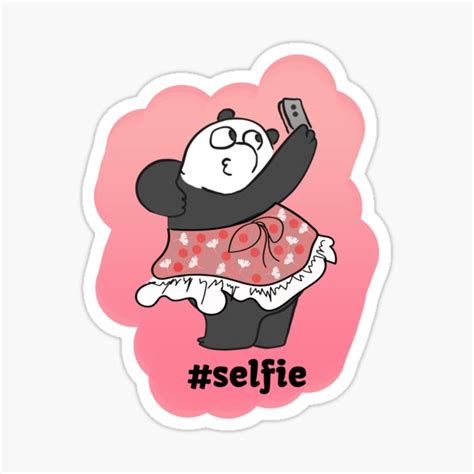 Funny Panda Selfie Sticker By Rasdonna Redbubble