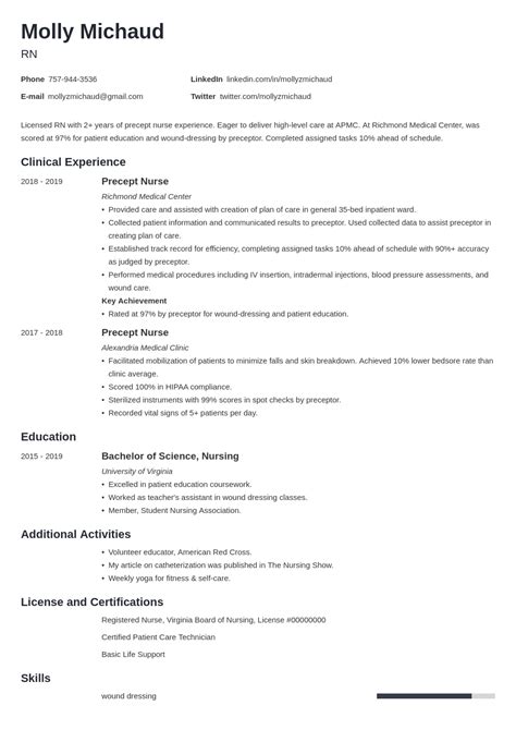 New Grad Nurse Rn Resume Examples And Guide For 2024