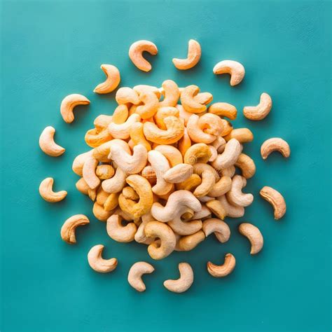 Raw Cashews Large Quantity On Smooth Surface Stock Illustration