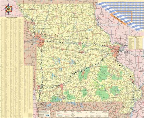 Large detailed map of Missouri with cities and towns