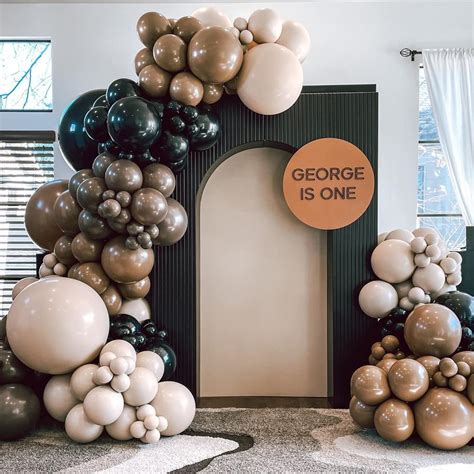 Amazon Brown Black Balloon Garland Arch Kit Pcs Nude Neutral Cream Beige Double Stuffed