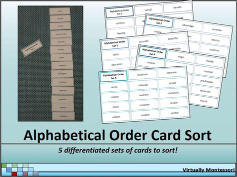 Alphabetical Order Card Sort Activity Sorting Cards Sorting