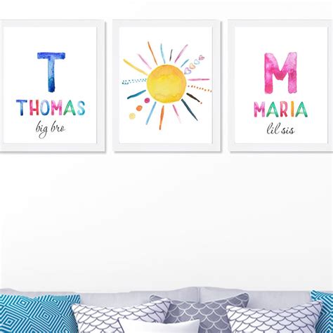 Brother Sister Wall Art Etsy