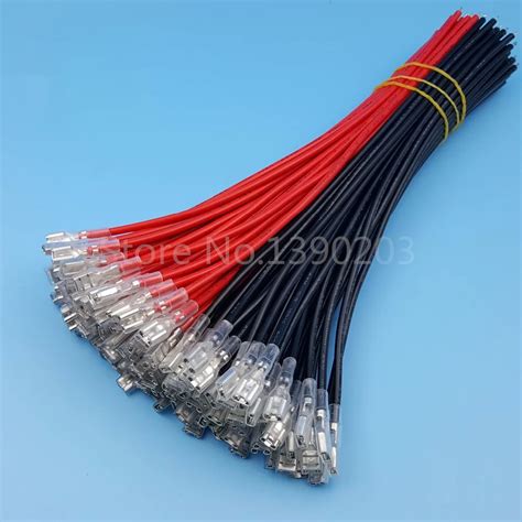 Pcs Mm Red And Black Female Spade Crimp Terminals Cm Awg Wire