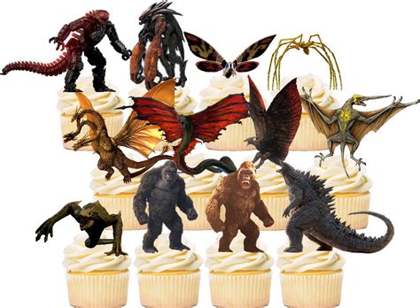 Godzilla Vs Kong Cupcake Toppers Set Of 12 25 Inches Tall Perfect
