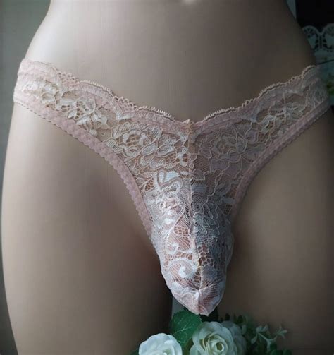 Herren String Bikini Beige Spitze Sissy H Schen Transgender Etsy