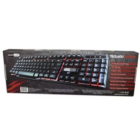 Teclado Gamer Semi-Mecanico com Led - Hardline Kb-7010 | MadeiraMadeira