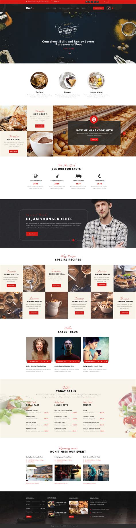 Rica - Multipurpose Restaurant & Cafe PSD Template by UserThemes